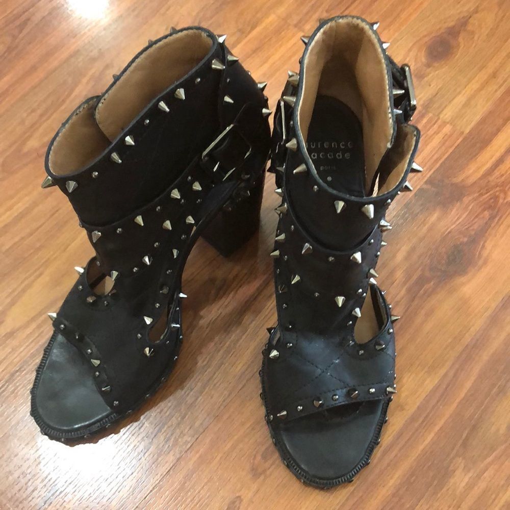 Laurence Decade Paris Studded biker chunky heels